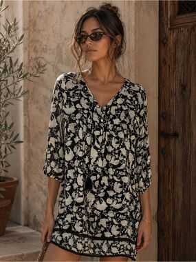 Studio Park 100% Cotton Black & White Dress